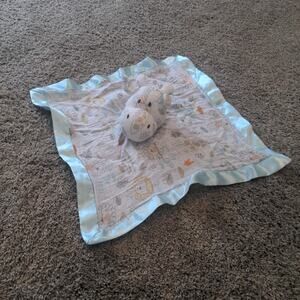 Bananafish Baby Lovey Giraffe Cotton Muslin Safari Soother Blue Satin Trim 14.5"